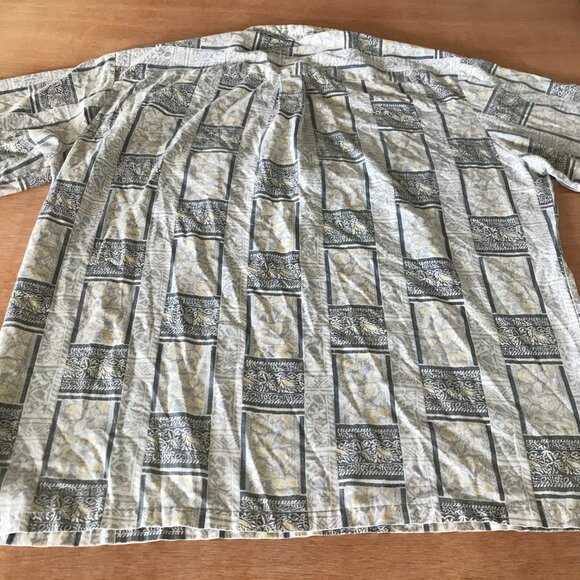 Tori Richard Hawaiian Shirt Men XXL Gray Floral Button Down Pocket Pullover - Picture 2 of 11